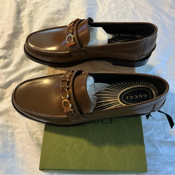 Gucci Brown Leather Slip-On Loafers - Picture 2 of 6